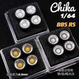 Cars Diecast Model Cars 1/64 Chika wheels with rubber Tyres car modification parts VIP suitable for Hotwheels Tomica MiniGT d240527