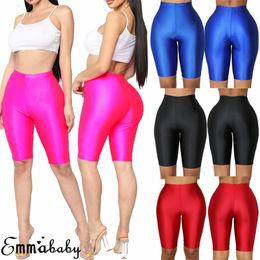 Womens Plus Size Pants High Waist Sports Shorts Women Biker Summer Casual Sexy Skinny Fitness Solid Bodycon Cycling Slim Bottoms 334f