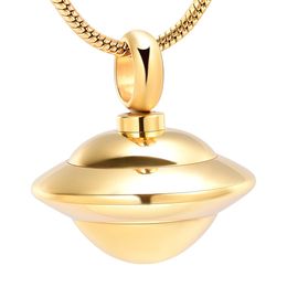 Cremation Jewelry Spaceship Shape Memorial Urn Necklace For Human&Pet Ashes Holder Stainless Steel Keepsake Jewelry for Pendant 2411