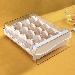 Storage Bottles Refrigerator Egg Organizer Holder For Fridger 1-Layer Drawer Type Stackable Bins Clear Plastic