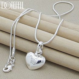 Fashion Necklace Designer Jewellery Sailormoon DOTEFFIL 925 Sterling Silver Solid Small Heart Pendant 16-30 Inch Snake Chain For Women Wedding Charm