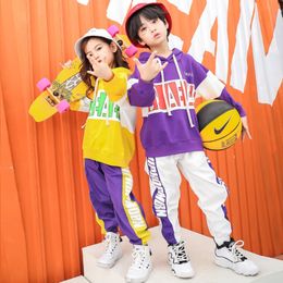 Hip Hop Ballroom Costume for Kids Dance Clothes Girls Boys Casual Shirt Sweatshirt Tops Jogger Pants Party QERFORMANCE Costumes 261H