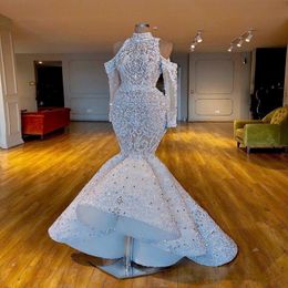 Sirena lussuosa sbalorditiva 2021 africana Dubai Weddingdresses High Neck Crystals Crystals Abiti da sposa abiti da sposa 290x 290x