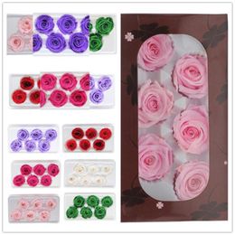 5cm Preserved Dried Flowers for Jewellery Eternal Life Flower Material Christmas Valentine'Day Gift Box Immortal Rose Flower 292g