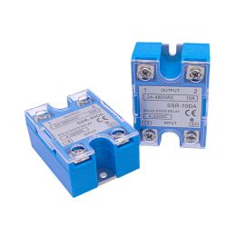 1PCS SSR 10 25 40 60 80 100 120DA DD DC control AC/DC control DC SSR white or blue shell Single phase Solid state relay