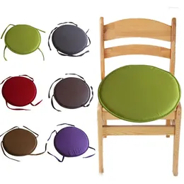 Pillow Round Chair For Dining Home Decor Kitchen Office Seat S Solid Colour Circular Non-slip Tie-on Pads