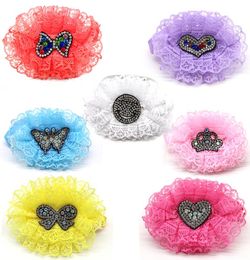 30 Pcs Pet Dog Party Accessories Lace Rhinestone Puppy Dog Bow Tie Adjustable Collar Pet Accessories For Small Medium Large2608290