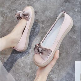 Casual Shoes Lazy Flat Sole Single Shoe For Women's 2024 Spring Retro Leather One Foot Pedal Female Soft Shallow Mouth Pumps