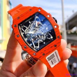 Rm Watch Luxury Watch Men's Wine Bucket Red Magic Rm Pan Weibo Fashion Cow Mechanical Watch Skull Head Silicone Tape Men's YOP3