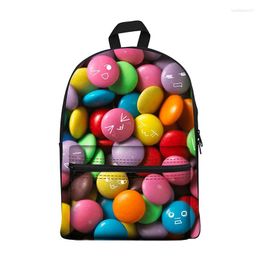 Backpack 2024 Kawaii Canvas For Girls Fashion Children School Bag Cute Cake Food Snacks Kids