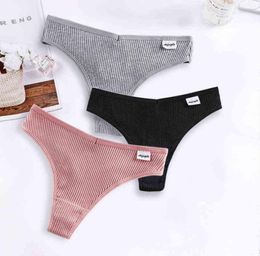 3pcslot Panties for Women Sexy Underwear Seamless Briefs Female Fashion Thong Cotton Tanga Girls Lingerie TBack Underpants W2202236286047
