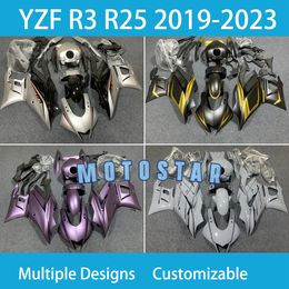For YZFR3 2019-2020-2021-2022 2023 YZFR25 Year Yamaha YZF R3 R25 19-23 100% Fit Injection Motorcycle Fairings Kit ABS Plastic Body Repair Street Sport Bodykit Free Cus05