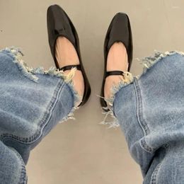 Casual Shoes IPPEUM Ballerinas Zapatos Mujer Mary Janes Ballet Flats For Women Fashion Summer Leather Black Ballerines Femme Luxe