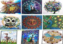 5D DIY Special Shaped Diamond Painting kits Cross stitch part Diamond Embroidery owl tree Rhinestones wall art canvas pictures Hom5465521