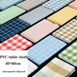 Table Cloth 40x60cm PVC Tablecloth Plaid Stripe Wave Pattern Plastic Waterproof Oil-Proof Party Outdoor Picnic Mats Cover