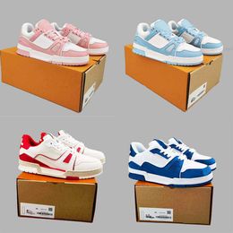 Designers Platform Casual Shoes Embossed Sneakers Triple White Pink Sky Blue Black Green Yellow Mens Woman Trainers with Box No486 TEIR
