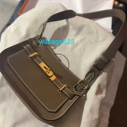 Leather Shoulder Bag Jyp Bags 2024 Springsummer New Fashion Versatile Genuine Leather Womens Bag Lock Buckle Bag One Shoulder Crossbody Bag M have logo WLS5