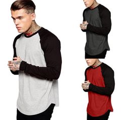 Streetwear Men Baseball Long Sleeve Splicing T Shirt Crew Neck Fashion Casual Cago Sports Team Tee Autumn Tops Size M3XL7594544