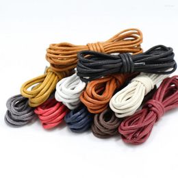 Shoe Parts 1 Pair Solid Colour Waxed Cotton Round Shoelaces Fashion Classic Unisex Waterproof Leather Laces 80/90/100/120cm