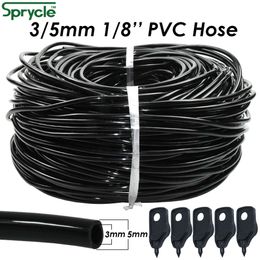 SPRYCLE 10-120M 3/5mm PVC Hose Micro Drip Irrigation System w/ Puncher 1/8'' Garden Tubing Pipe Arrow Dripper Plants Greenhouse L2405