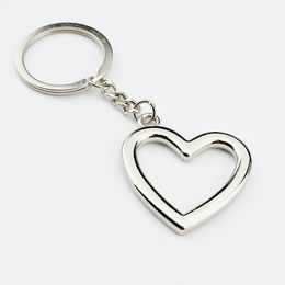 100pcs lot New Hot Novelty Zinc Alloy Heart Shaped Keychains Metal Keyrings For Lovers FREE Shipping 316I