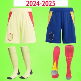 2024 spain soccer shorts socks Fans version 2025 Espana RODRIGO ASENSION MORATA GAVI KOKE FERRAN PEDRI OLMO GAYA 2024 football pants GK Mens home away blue yellow 24 25