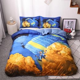 Bedding Sets 3D Large Version Of Sports Wind Mountain Motorised Paragliding Quilt Cover 2/3