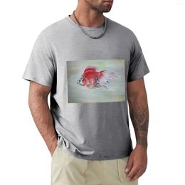 Men's Polos Ryukin Goldfish Acrylic Painting T-Shirt Boys Animal Print Quick-drying Plain Mens Graphic T-shirts Funny