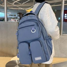 Backpack Backpacks Preppy Students Large Capacity Women Travel Bag Solid Color Harajuku Fashion Retro Unisex High School Bags