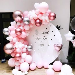 101pcs set Pastel Rose Gold Pink Balloon Garland Arch Kit Anniversary Birthday Party Decorations Balloon Adult Baby Shower Girl T20010 270h