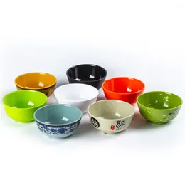 Bowls Protable White Melamine Tableware Imitation Porcelain Small Bowl Soup Rice Restaurant Pot Commercial
