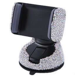 3 In 1 360 Degree Car Phone Holder for Car Dashboard Auto Windows and Air Vent with DIY Crystal Diamond Phone Bracket 231D