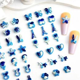 30pcs Random Mixed Resin Nail Charms Glow-in-the-dark Candy Colour 3D Flatback Nail Art Decorations DIY Nail Accessories