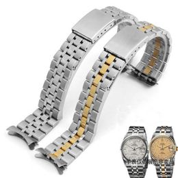 19mm Watch Accessories Band For Prince And Queen Strap Solid Stainless Steel Silver Gold Bracelet Bands 166Z