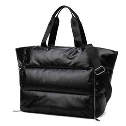 Shoulder Bags Winter Large Capacity Tote Bag for Women Waterproof Nylon Space Pad Cotton Feather Down Big Female Handbags 1213 220V