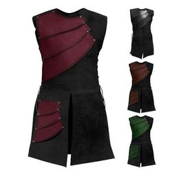 Adult Men Mediaeval Archer Larp Knight Hero Costume Warrior Black Armour Outfit Roman Solider Gear Coat Clothing M-3XL cosplay 250M