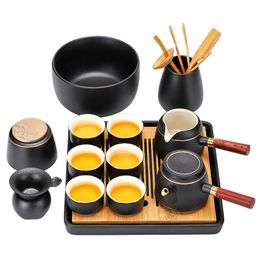 Nowy ceramiczny zestaw herbaty szorstki zestaw ceramiki kung fu herbata domowa biuro domowe życie herbaciarnia
