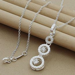 Fashion Necklace Designer Jewellery Sailormoon 925 Sterling Silver Three Round Circle AAA Zircon Pendants 18-30 Inch Chain For Woman Wedding Engagemen