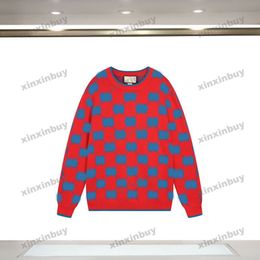 xinxinbuy Men designer Hoodie sweater Double letter jacquard Paris Round neck women black purple yellow red S-2XL 263f