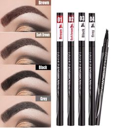 Waterproof Natural Eyebrow Pencil Fourclaw Eye Brow Tint Makeup three Colors Brown Black Grey Brush Cosmetics8013156