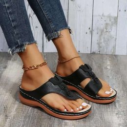 Sandals Summer s 2024 Size Female Plus Fashion Slope Heel Herringbone Slippers Wear Casual Beach Shoes Outside 921 690 Sandal Plu Fahion Slipper Cau eda al Shoe Outide