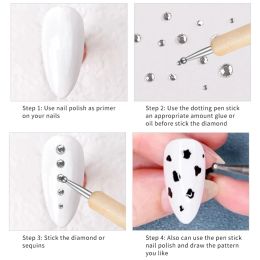 5pcs Double Ended Nail Art Brush 2 Ways UV Gel Liner Dotting Flower Drawing Painting Pen DIY Manicure Designs Tool Set