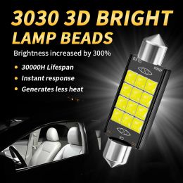 2/10pcs Canbus LED 31/36/39/41mm Car Lights Interior Bulbs High Power 3030SMD For Auto Licence Plate Lamp 12V White 6000K Diedo