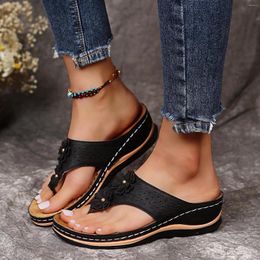 Sandals Strap Casual Comfy Slider Roman T Open Women Toe Summer Support Slip Flip Flops Flat Closed Wedge For