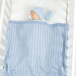 Blankets Baby Blanket Knitted Born Boy Girl Super Soft Stroller Wrap Infant Swaddle Kid Inbakeren Stuff Monthly Toddler Bedding Quilts Hfosd