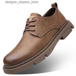 Casual Shoes Denim leather autumn mens platform shoes fashionable and casual new designer Derby low top work ankle boots Q240527