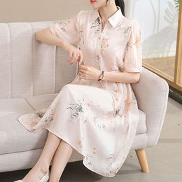 Women's Tanks Camis Young Moms Summer Dress 2024 Summer New Chinese Style Chinese Style Western Style Middle Aged and Elderly Womens Dress Mid Length Skirt
