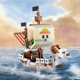 Blocks Ocean Pirate Ship Plastic 3D Model Building for Adults Boys Micro Mini Bricks Toys Kits Assemble Sailboat Wars(No Box) H240527
