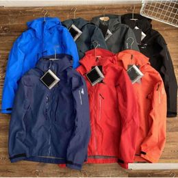 Mens Jackets Arc Men Designer Storm Jacket Clip Lightweight Waterproof Breathable Hooded Coat Women Outdoor Cardigan Versatile Top Tid Dhoi0