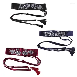 Belts Hanfu Waistband For Women Wrap Dress Embroidery Flower Vintage Wide Tie Belt Dropship
